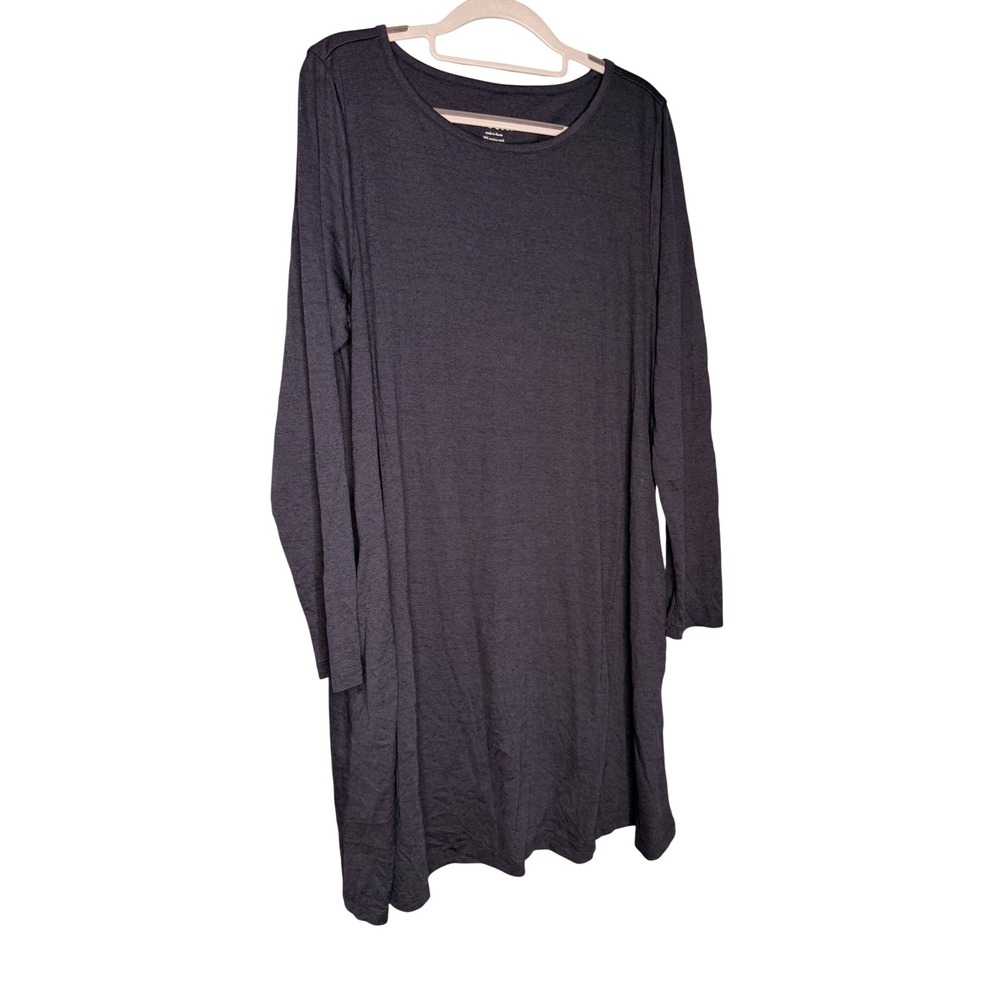 Wool& navy blue merino wool long sleeve dress